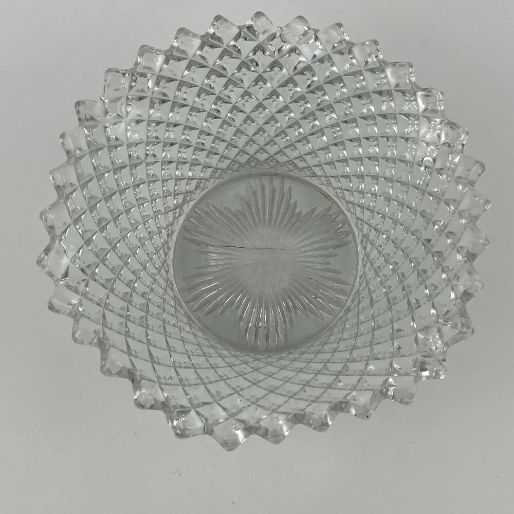 Lot of 10 Glass Unbranded Clear Crystal Vintage Glassware